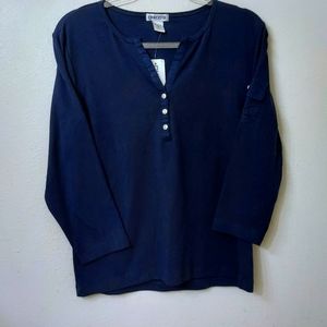 Chico's Sailor Tee Black Size 8 (Chico’s 1). 3/4 Sleeve